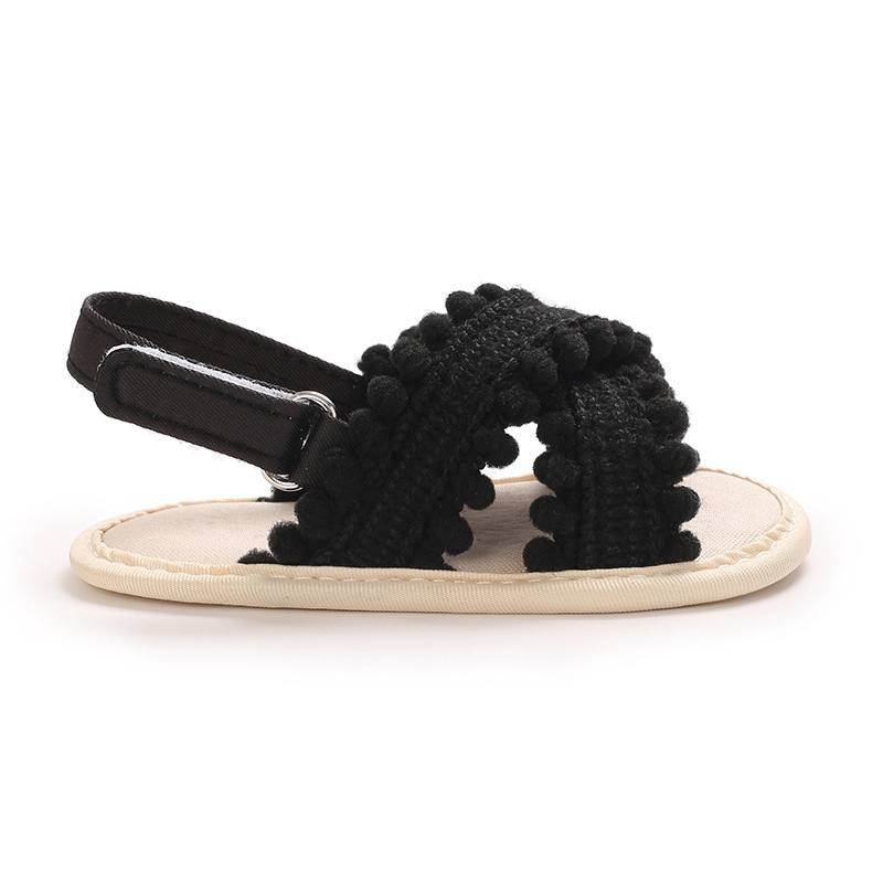 Midnight Pom-Pom Sandals