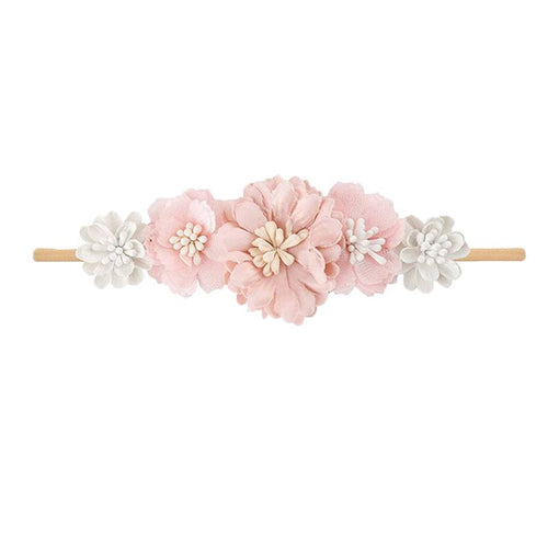 1pc Mixed White and pink Floral headband