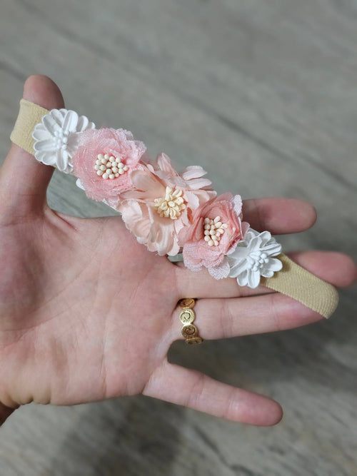 1pc Mixed White and pink Floral headband