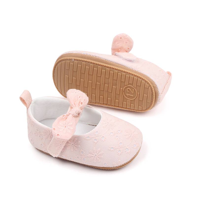 Soft Pink Embroidered Baby Ballerina