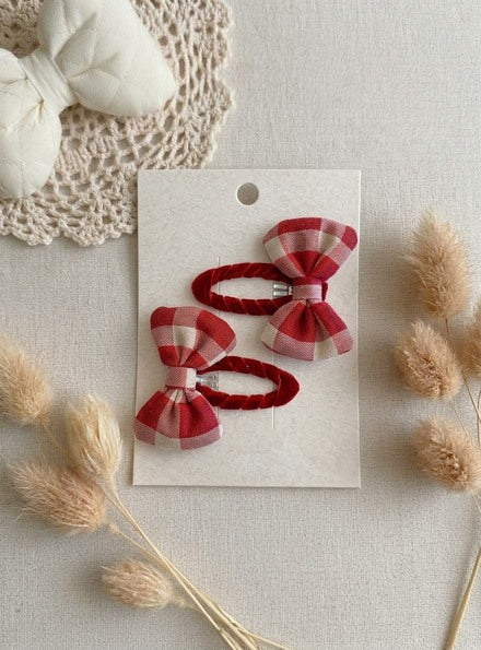 2pcs Sweetheart  Checkered Clip