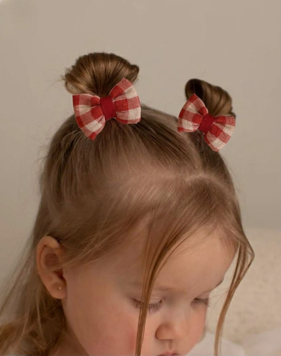2pcs Sweetheart Checkered Hair Ties