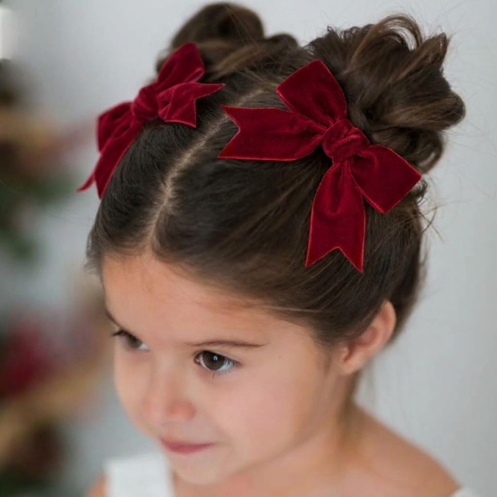 Classic Red Velvet Bow Clip