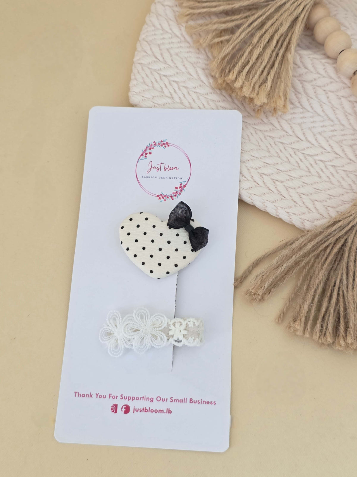 Heart Polka Dot Snap Clips