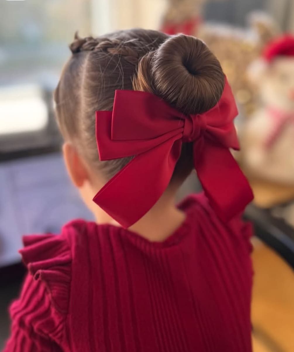 1pc Classic Satin Double Bow Hair Clip